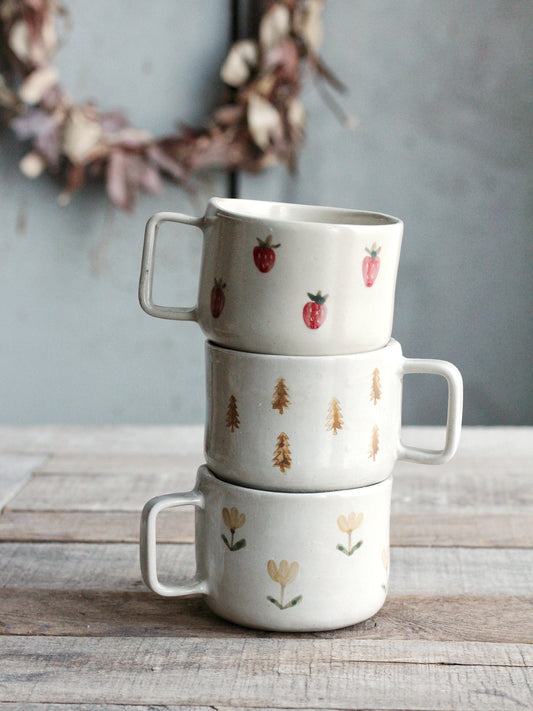 Tazze Pini, Fragole & Tulipani