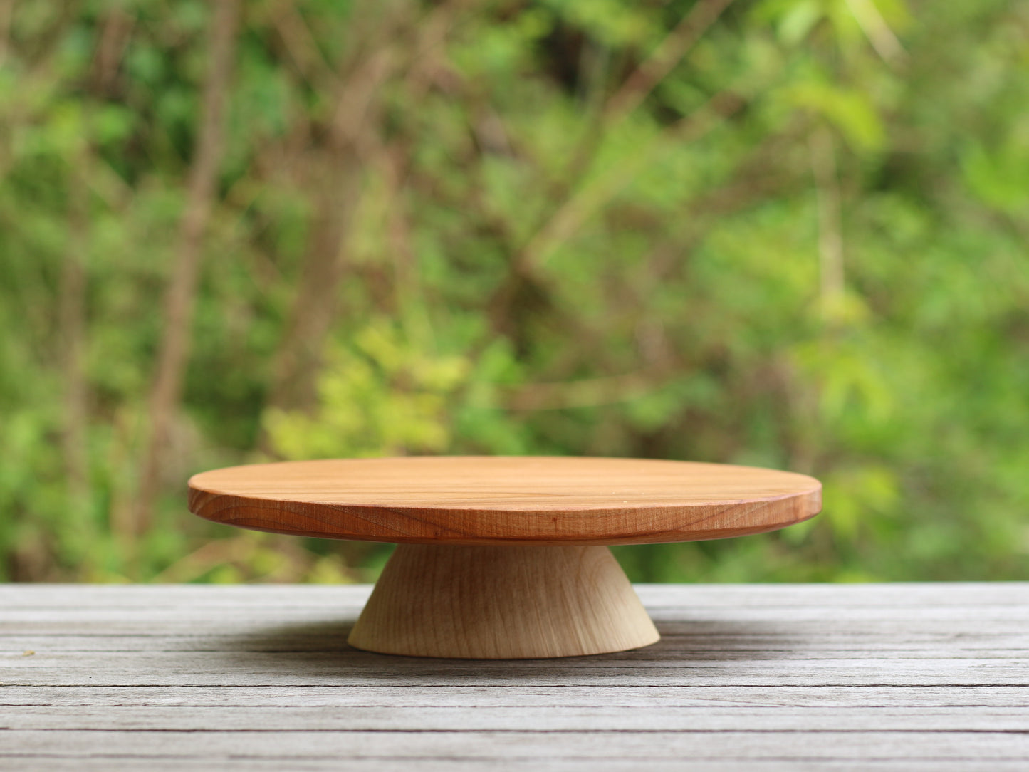 alzata per torte in legno di ciliegio ed acero, wooden cakestand, fatto a mano, handmade by Giovelab