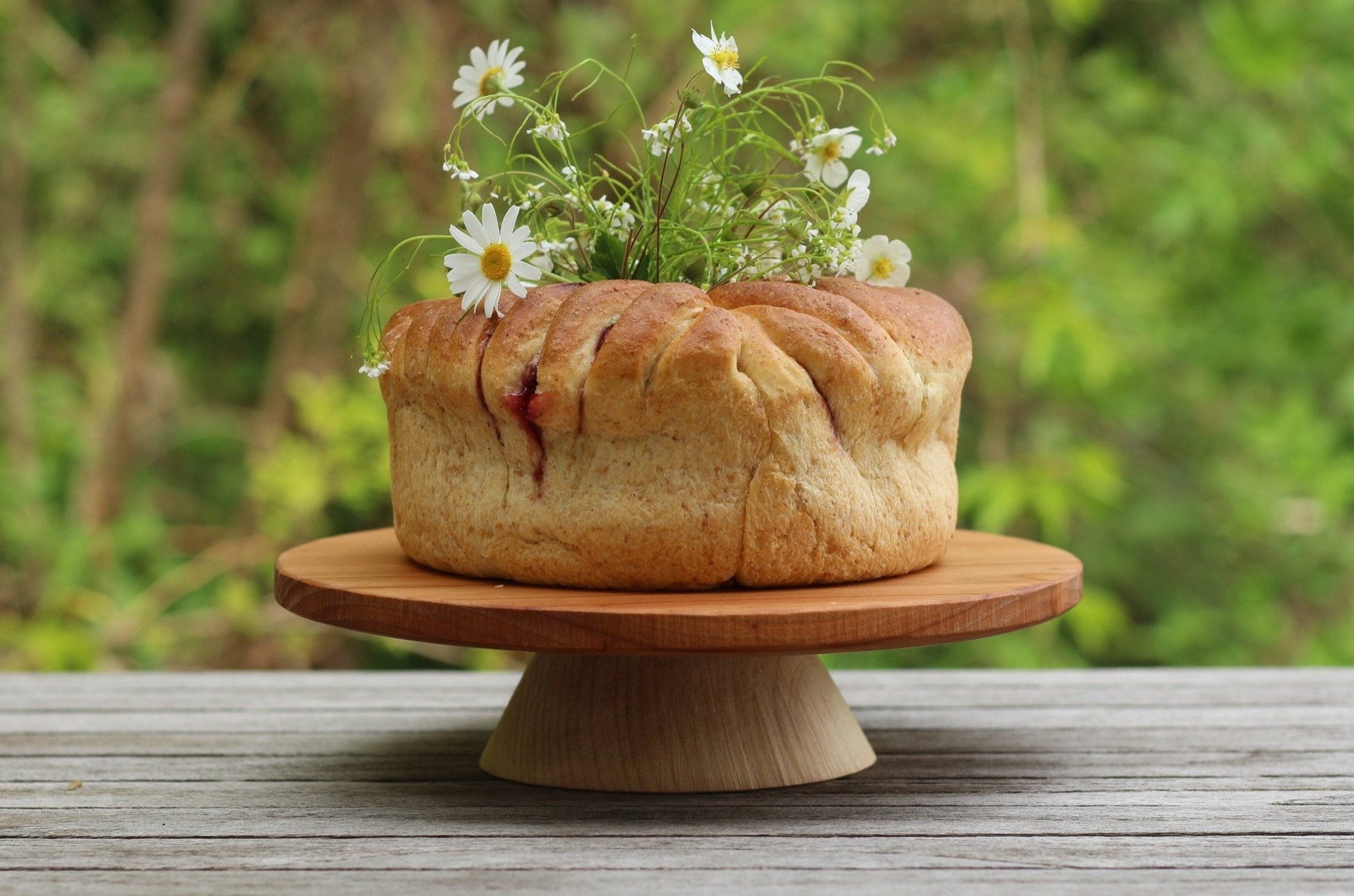 alzata per torte in legno di ciliegio ed acero, wooden cakestand, fatto a mano, handmade by Giovelab