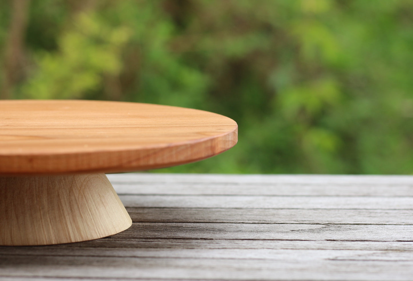 alzata per torte in legno di ciliegio ed acero, wooden cakestand, fatto a mano, handmade by Giovelab