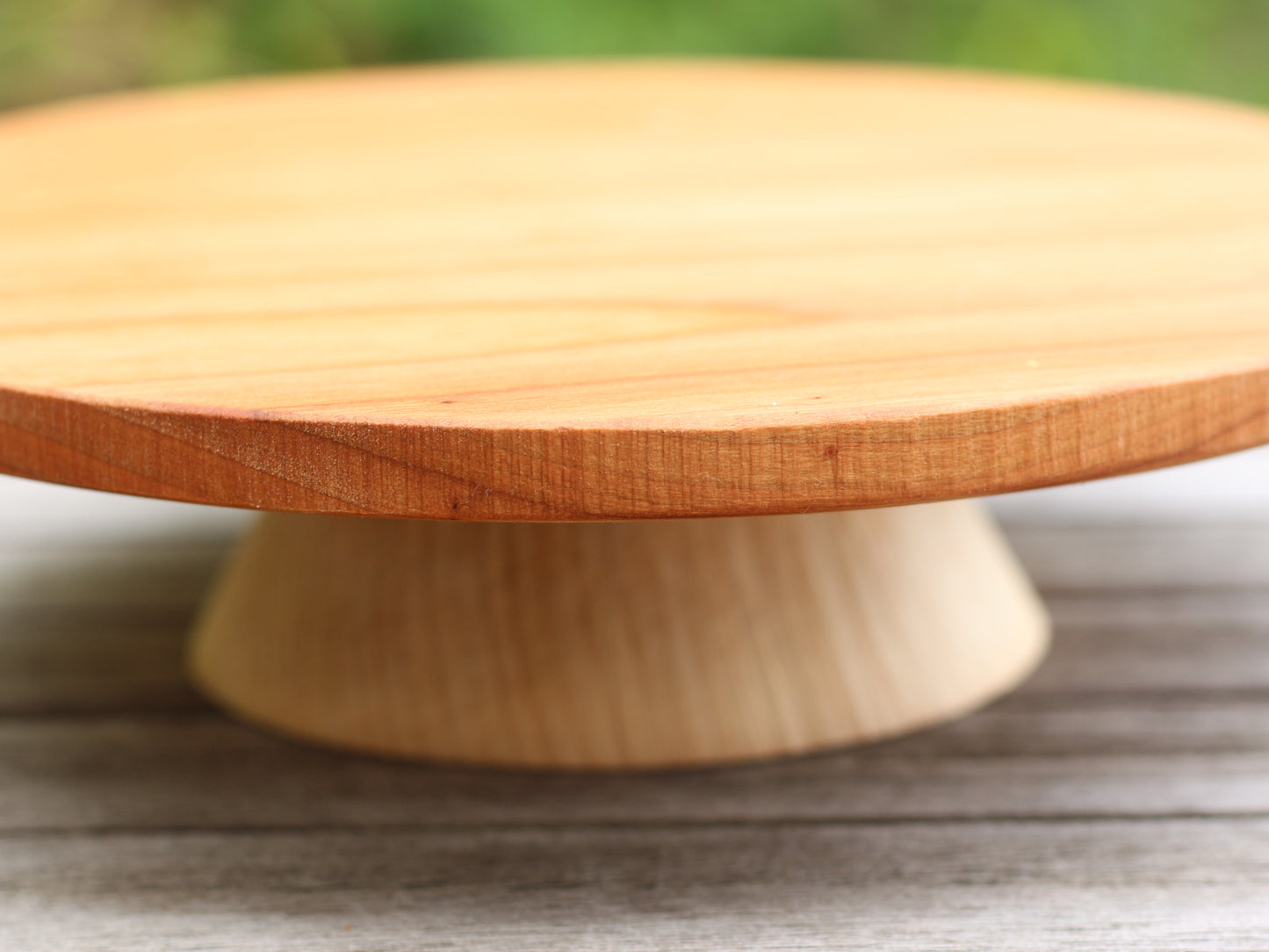 alzata per torte in legno di ciliegio ed acero, wooden cakestand, fatto a mano, handmade by Giovelab